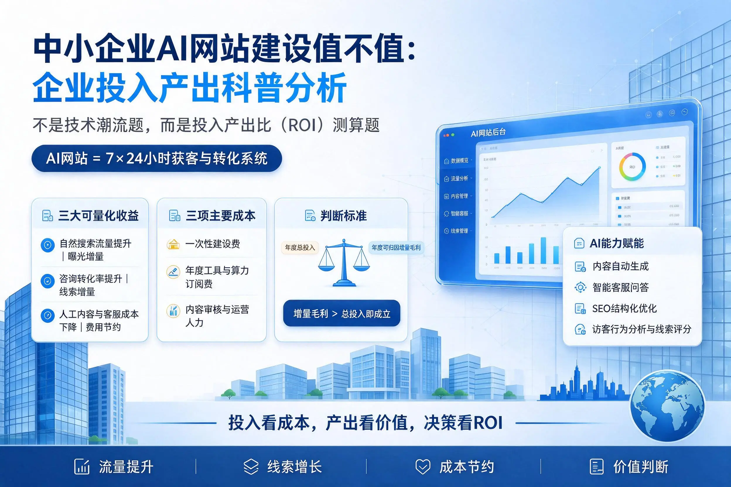 中小企业AI网站建设值不值：伊春企业投入产出科普分析