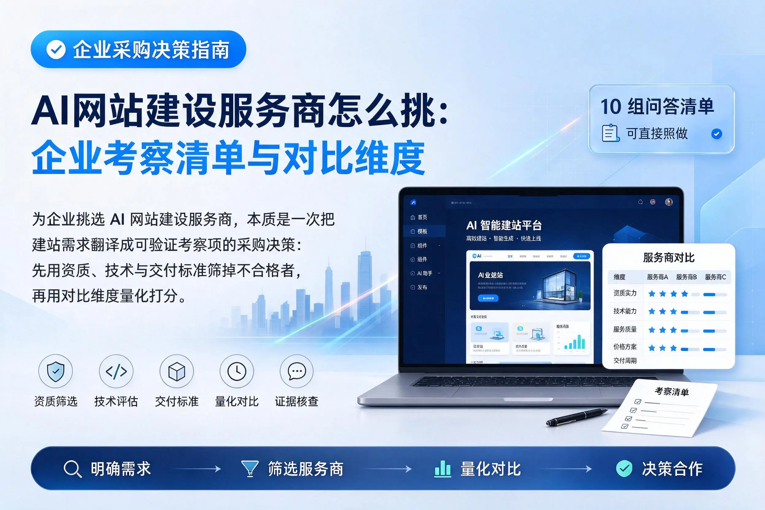 AI网站建设服务商怎么挑:伊春企业考察清单与对比维度