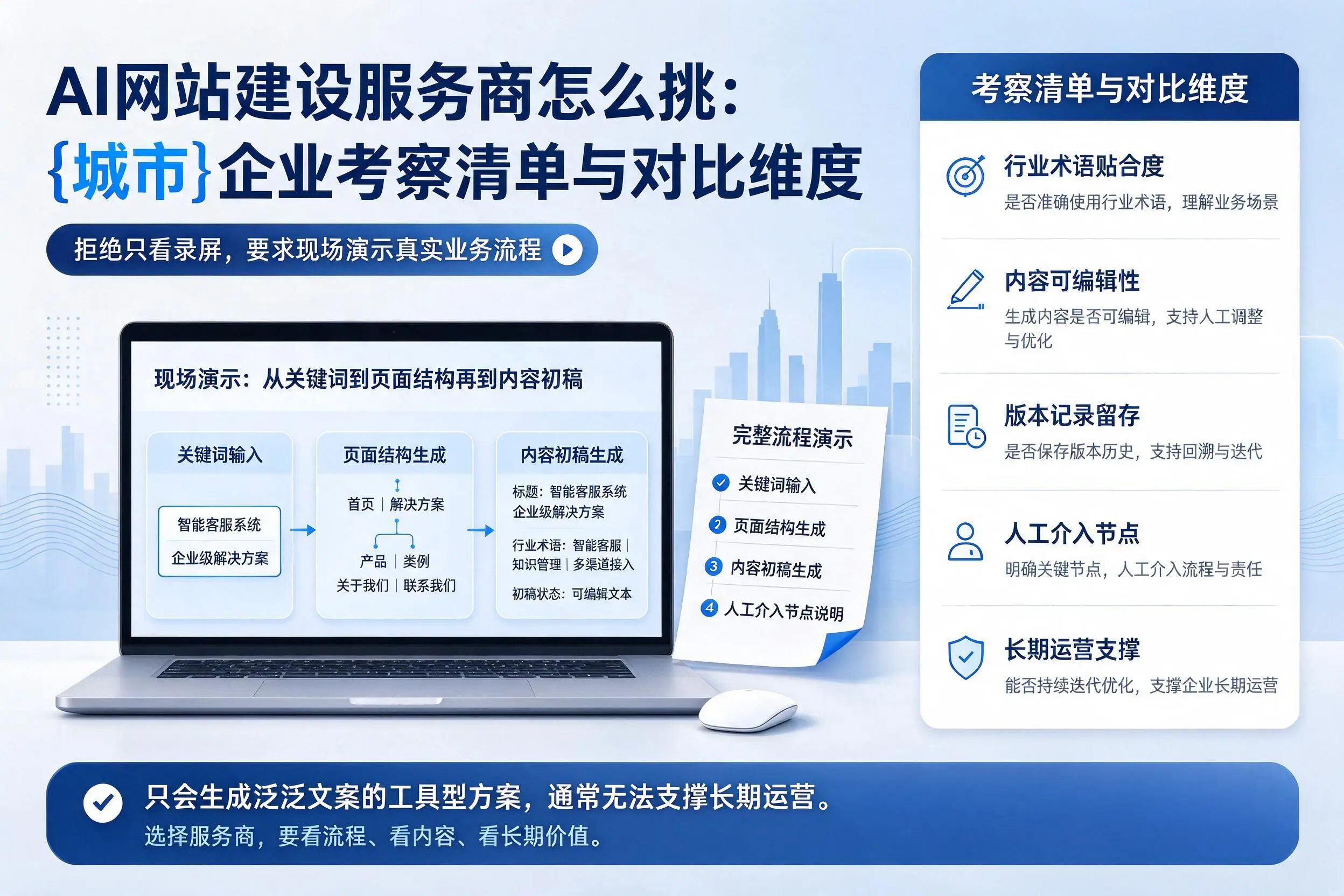 AI网站建设服务商怎么挑:伊春企业考察清单与对比维度