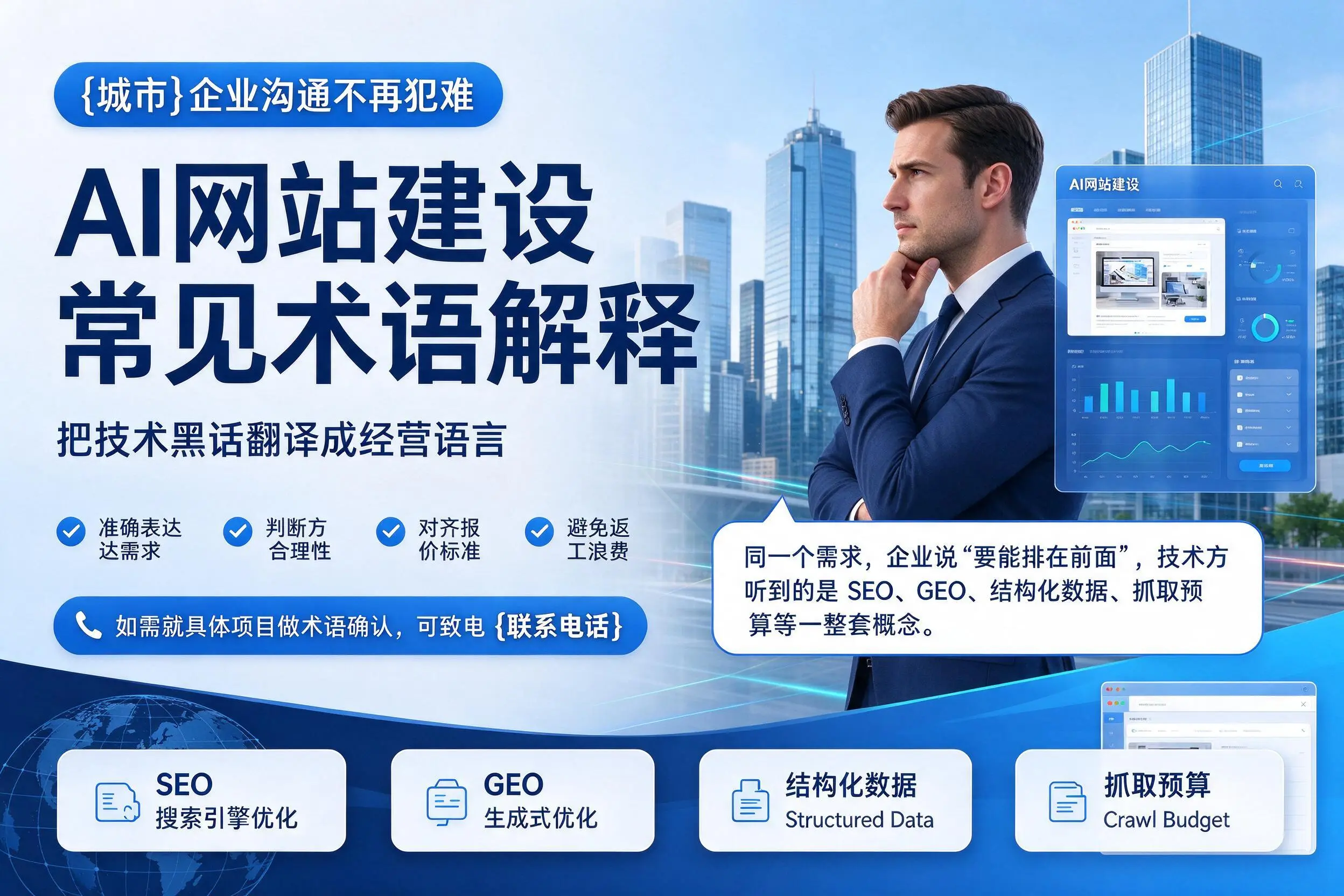 AI网站建设常见术语解释,伊春企业沟通不再犯难
