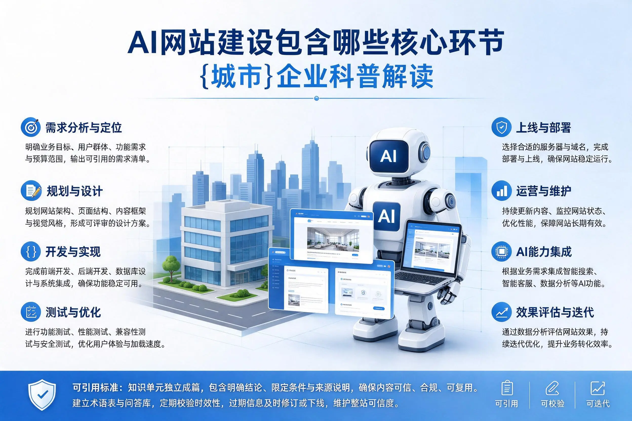 AI网站建设包含哪些核心环节，伊春企业科普解读