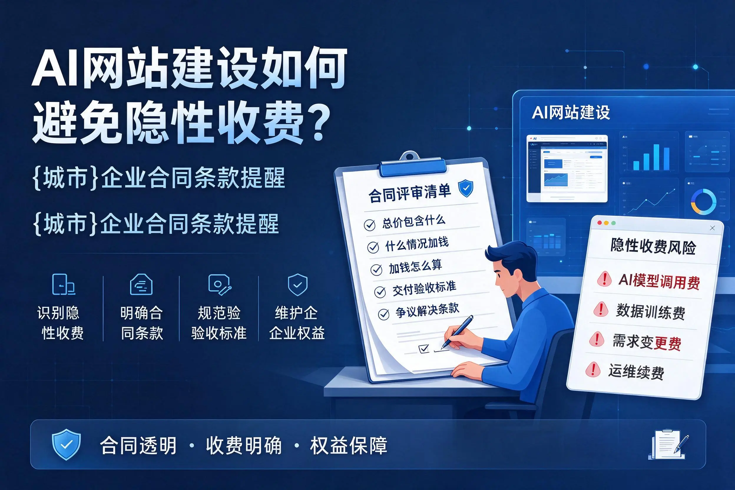 AI网站建设如何避免隐性收费?伊春企业合同条款提醒